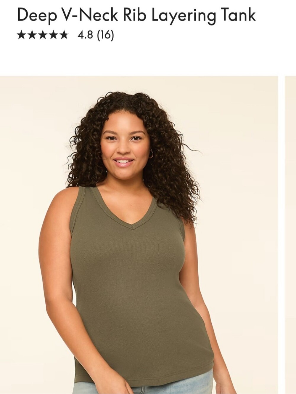 Green Lane Bryant Deep V-Neck Rib Layering Tank 22/24 NWT